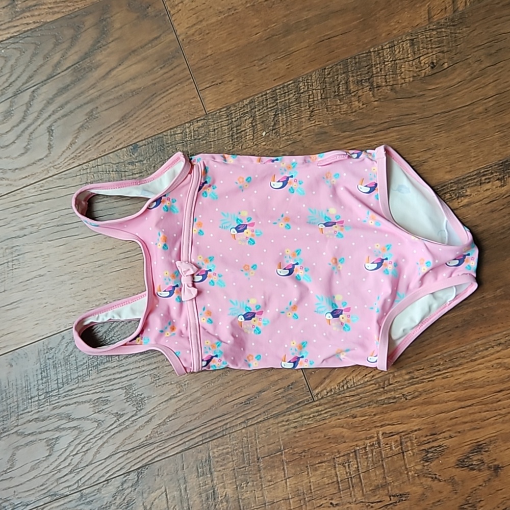 JoJo Maman Bebe Pink tucan bathing suit 18-24M